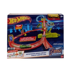 Hot Wheels Playset Track Neon Speeder Skyscraper Speed Circuit