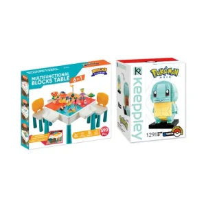 Bricks Kingdom Set Meja Kursi Anak + Free Keeppley Set Pokemon Squirtle